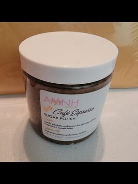 Aminnah Cafe Espresso Sugar Polish - Brown Exfoliating Body Scrub.
